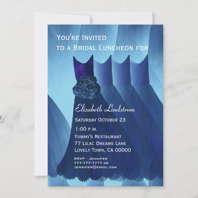 Convites Conjunto de Almoço Nupcial Lindos Vestidos de Dama (Frente)