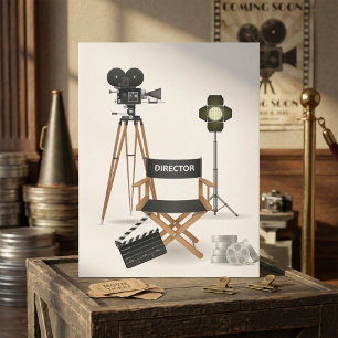 Convites Conjunto de Cadeira de Diretor de Cinema e Câmera