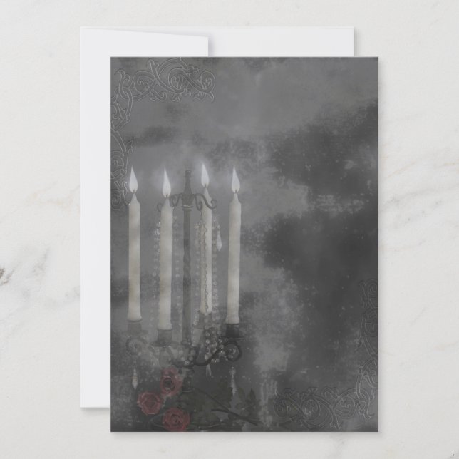 Convites Conjunto de casamentos de Rosas Leves Góticos (Frente)