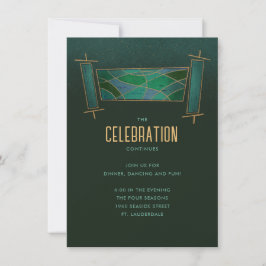Convites Conjunto de Celebração da Torá em Mosaico Verde Es