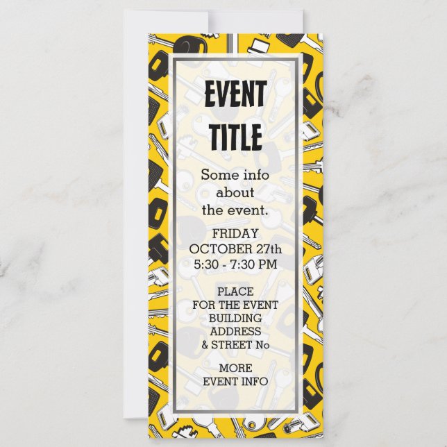 Convites Conjunto de Chaves de Fundo (Frente)