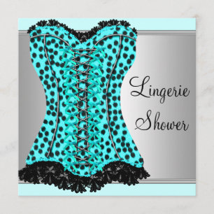 Convites Conjunto de lingerie espartilho leopardo azul turq