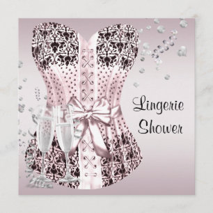 Convites Conjunto de lingerie espartilho preto rosa para ch