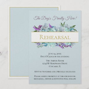 Convites Conjunto de Noiva Azul Teal Rústico para Casamento