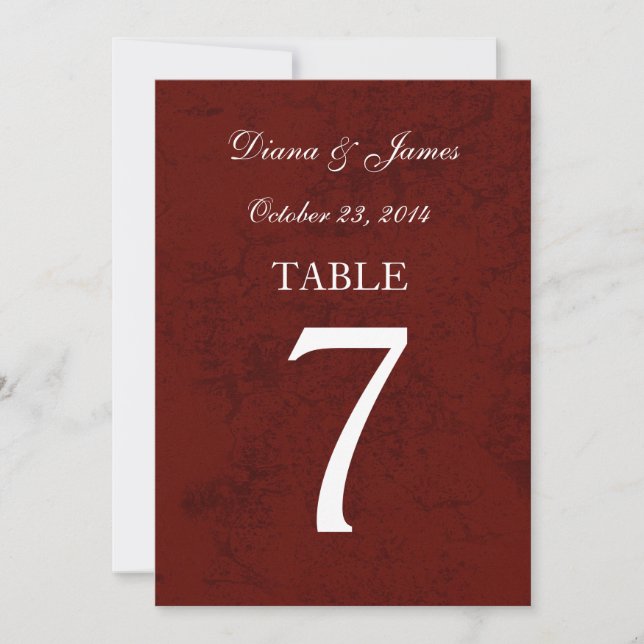 Convites Conjunto de Números de Mesa de Casamento Damask Gr (Frente)