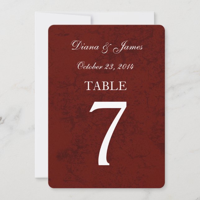 Convites Conjunto de Números de Mesa de Casamento Damask Gr (Frente)