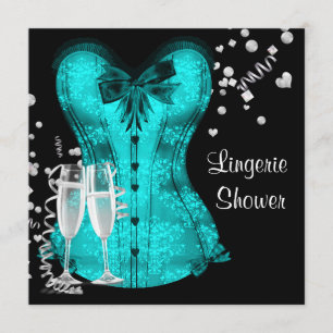 Convites Conjunto lingerie espartilho azul teca preto para 