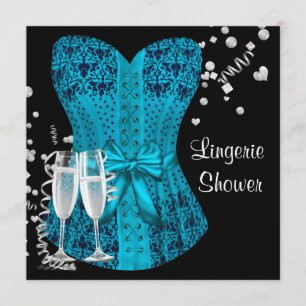 Convites Conjunto lingerie espartilho azul teca preto para