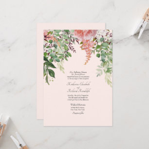Convites Conjuntos de Casamento Formal dos Pais Blush Um Lo