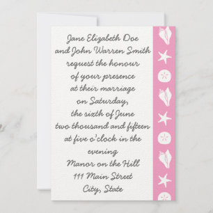 Convites Conjuntos de Verão em Casamento Rosa-Petal