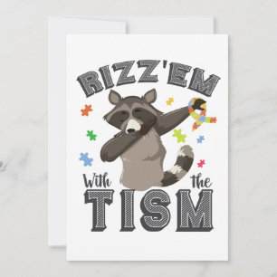 Convites Consciência do Autismo Rizz'em com O Opposum Tism 