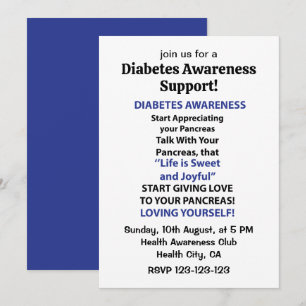 Convites Conscientização sobre Diabetes