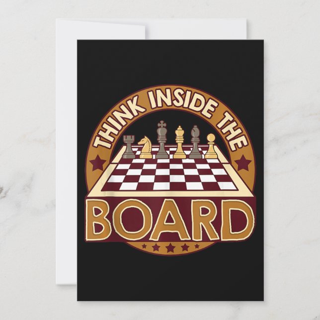 Convites Conselho de Jogo Pensando no Jogador de Xadrez de  (Frente)