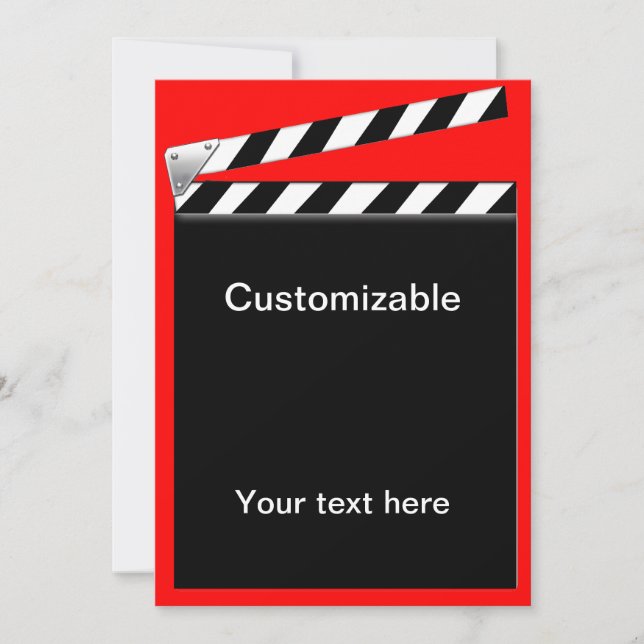 Convites Conselho do Clapper de Hollywood Personalizável (Frente)