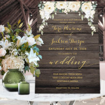 Conselho Rustic Barn de Casamento de Peony Branca