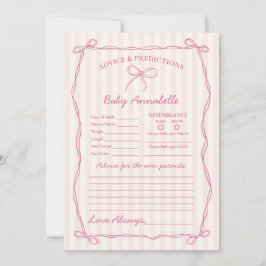 Convites Conselhos de Arco Coquette Rosa para Placa de Chá