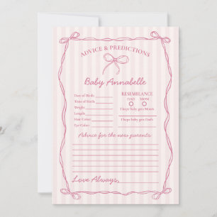 Convites Conselhos de Arco Coquette Rosa para Placa de Chá