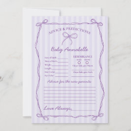 Convites Conselhos de Arco Coquette Roxo para Placa de Chá