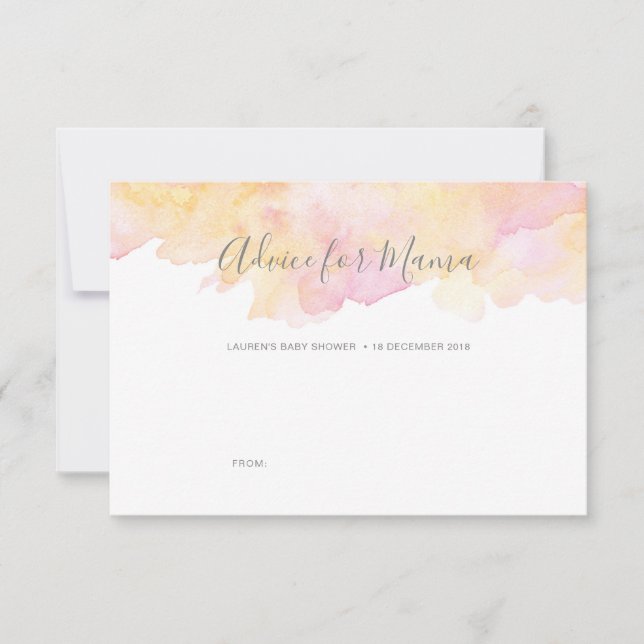 Convites Conselhos de Chá de fraldas de aquarela rosa para  (Frente)