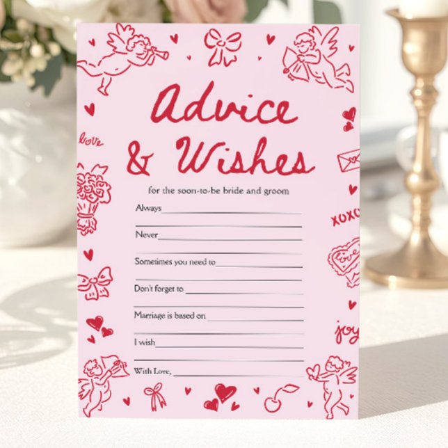 Convites Conselhos e Desejos de Dia dos Namorados para Chuv (Valentine Advice and Wishes Bridal Shower Game)
