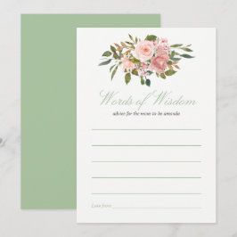 Convites Conselhos sobre Chás de fraldas Blush e Sage para 