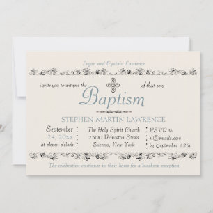 Convites Considerado Sacrament Religioso Invitation (Azul)