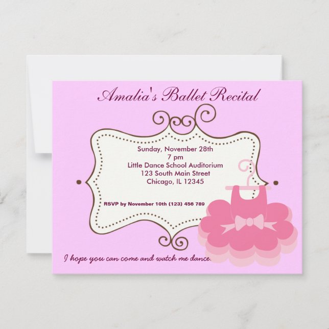 Convites Considerando balé (Frente)