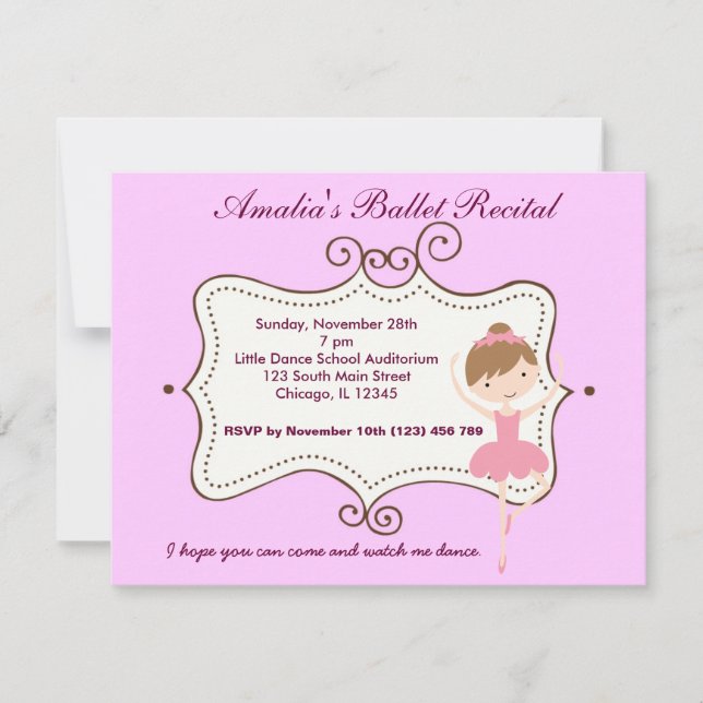 Convites Considerando balé (Frente)