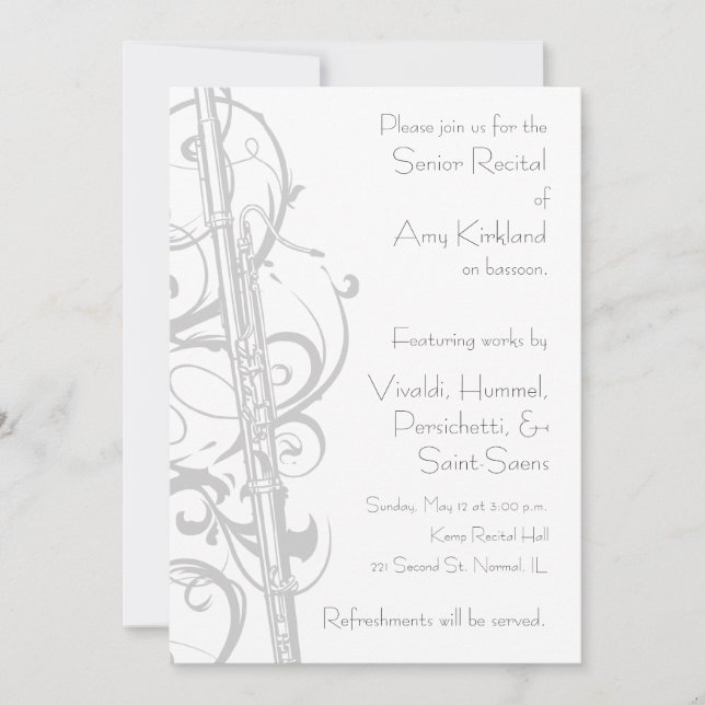 Convites Considerando Bassoon (Frente)