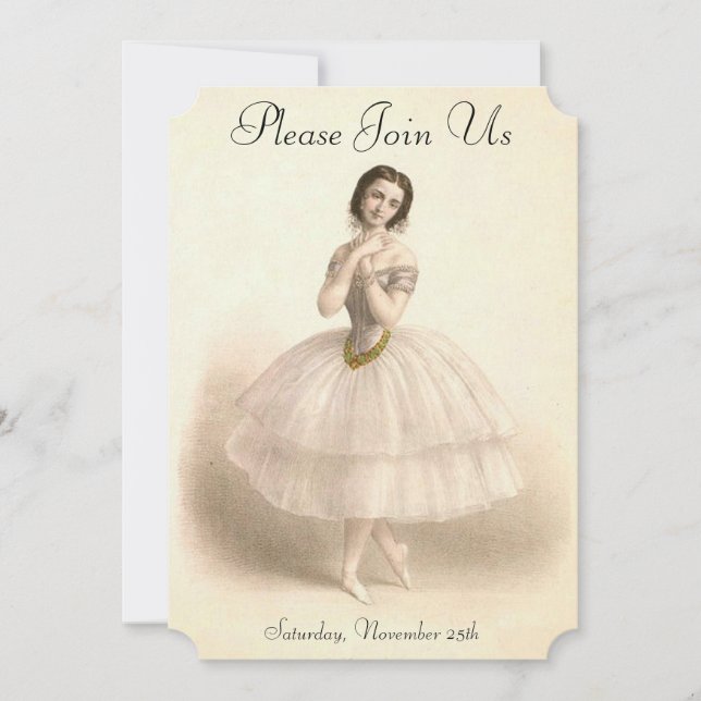 Convites Considerando da dança do balé da dança da (Frente)