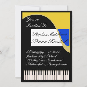 Convites Considerando Piano Elegante