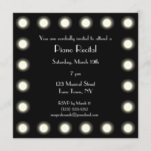 Convites Considerando unisex preto & branco do piano de