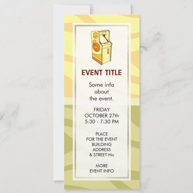 Convites Console de Jogos de Arcade Alto (Verso)