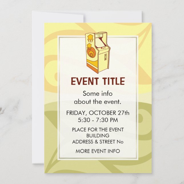 Convites Console de Jogos de Arcade Alto (Verso)