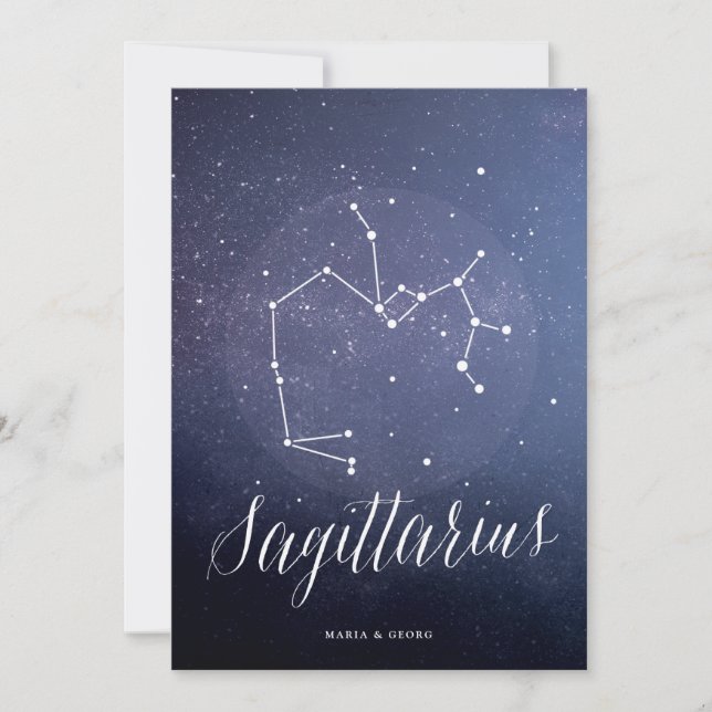 Convites Constelação Celestial Número Sagittarius (Frente)