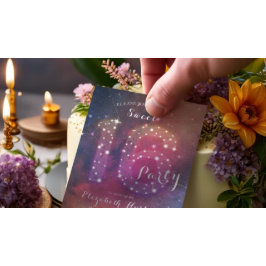 Convites Constelação Chic Galaxy Star 16ª Festa de aniversá