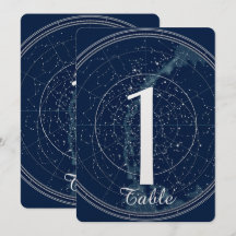 Constelação do céu noturno Número da mesa de casam