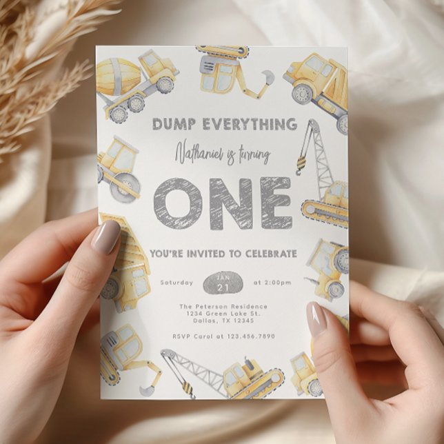 Convites Construção 1 Parte primeiro aniversario (Criador carregado)