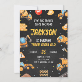 Convites Construção Aniversário de Festa de Bombeiros de Co