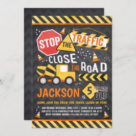 Convites Construção Aniversário de Festa de Bombeiros de Co