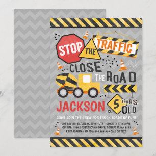 Convites Construção Aniversário de Festa de Bombeiros de Co