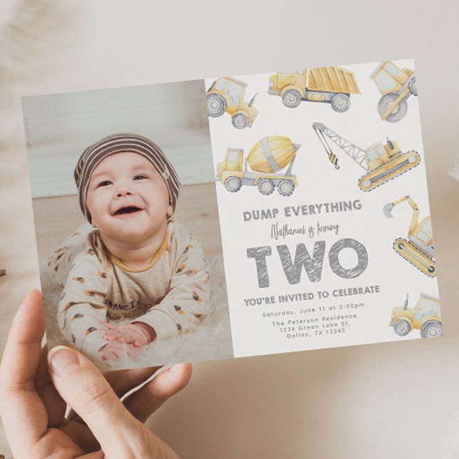 Convites Construction 2nd TWO Birthday Party (Criador carregado)