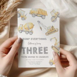 Convites Construction 3rd Birthday Party