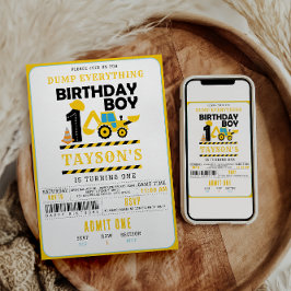 Convites Construction Truck 1st Birthday | Kids Birthday