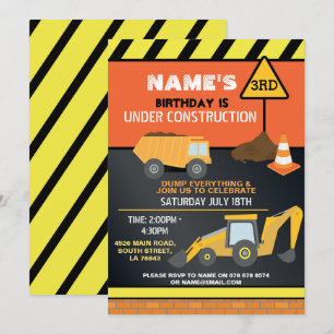 Convites Construtor de construções - Festa de aniversário d