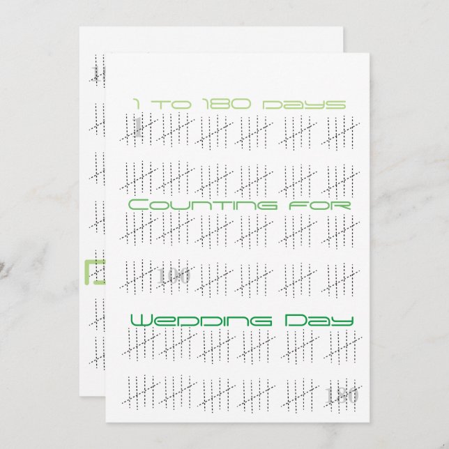 Convites Contando Dias com Palitos (Frente/Verso)