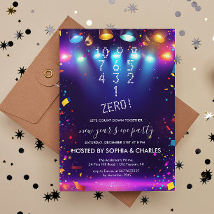 Convites Contar as luzes azuis no festival de Ano Novo