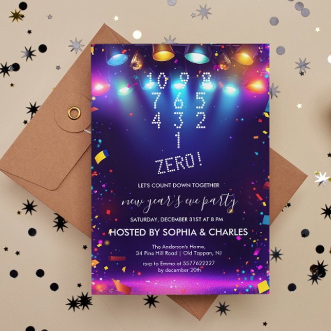 Convites Contar as luzes azuis no festival de Ano Novo (Criador carregado)