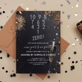 Convites Contar e Champanhe Festa de Véspera de Ano Novo