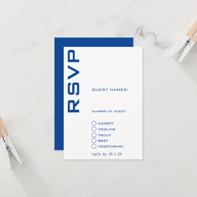 Convites Contemporâneo Azul e Branco (Frente/Verso In Situ)